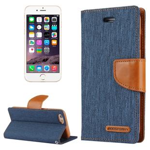 GOOSPERY CANVAS DIARY for iPhone 6 & 6s Canvas Texture Horizontal Flip Leather Case with Card Slots & Wallet & Holder(Navy Blue)