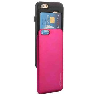 GOOSPERY for iPhone 6 & 6s TPU + PC Sky Slide Bumper Protective Back Case with Card Slots(Magenta)