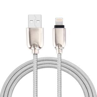 1m Woven 108 Copper Cores 8 Pin to USB Data Sync Charging Cable for iPhone, iPad(Silver)