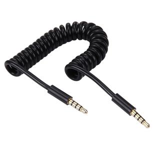 3.5mm Male to Male Plug Jack Stereo Audio AUX Retractable Coiled Cable for iPhone, iPad, Samsung, iPod Laptop, MP3, MP4, Length: 1m