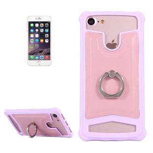 4.5-4.8 inch Universal Crazy Horse Texture PU Leather + Silicone Protective Case with Holder for Sony, Blackberry, HTC, Nokia, Blackview, ZTE, iNew, Leagoo, Bluboo and other Smartphones, Size: 14.2x7.4x1cm(Pink)