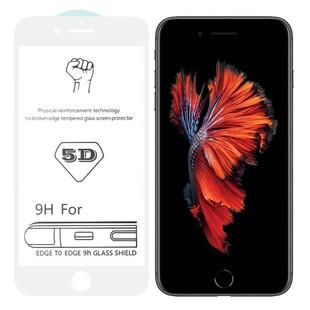 9H 5D White Full Glue Full Screen Tempered Glass Film for iPhone 6 / 6s