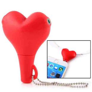 1 Male to 2 Females 3.5mm Jack Plug Multi-function Heart Shaped Earphone Audio Video Splitter Adapter with Key Chain for iPhone, iPad, iPod, Samsung, Xiaomi, HTC and Other 3.5 mm Audio Interface Electronic Digital Products(Red)