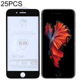 25 PCS 9H 5D Full Glue Full Screen Tempered Glass Film for iPhone 6 / 6s