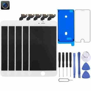 5 PCS LCD Screen for iPhone 6s Plus Digitizer Full Assembly with Front Camera (White)