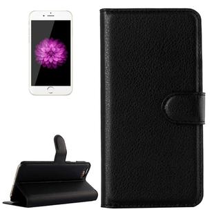 For iPhone 6 Plus & 6s Plus Litchi Texture Horizontal Flip Leather Case with Holder & Card Slots & Wallet(Black)