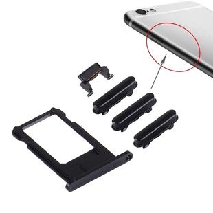 4 in 1 for iPhone 6s Plus (Card Tray + Volume Control Key + Power Button + Mute Switch Vibrator Key)(Black)