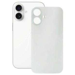 For iPhone 16 Plus Easy Replacement Big Camera Hole Glass Back Battery Cover(White)