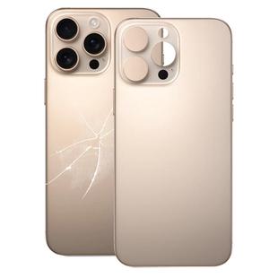 For iPhone 16 Pro Max Easy Replacement Big Camera Hole Glass Back Battery Cover(Gold)