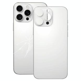 For iPhone 16 Pro Max Easy Replacement Big Camera Hole Glass Back Battery Cover(White)