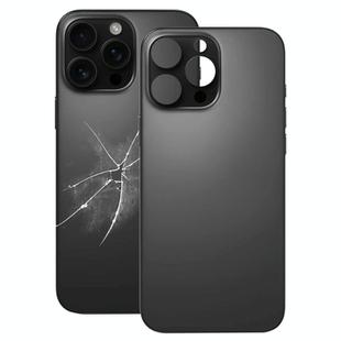 For iPhone 16 Pro Easy Replacement Big Camera Hole Glass Back Battery Cover(Black)