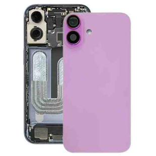 For iPhone 16 Battery Back Cover with Camera Lens Cover(Pink)