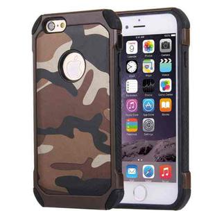 For iPhone 6 Plus & 6s Plus Camouflage Patterns Shock-resistant Tough Armor PC + Silicone Combination Case(Brown)