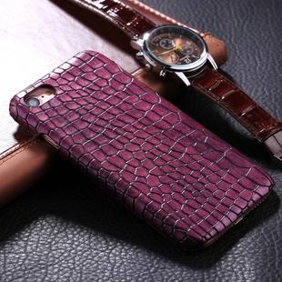 For iPhone 6 Plus & 6s Plus Crocodile Texture Paste Protective Back Cover Case(Purple)