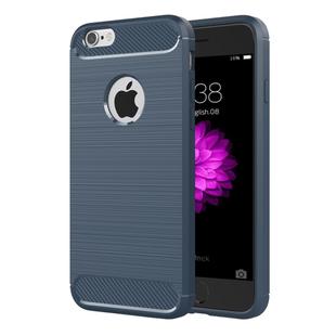 For iPhone 6 Plus & 6s Plus Brushed Texture Fiber TPU Rugged Armor Protective Case(Dark Blue)