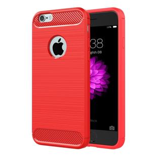 For iPhone 6 Plus & 6s Plus Brushed Texture Fiber TPU Rugged Armor Protective Case(Red)