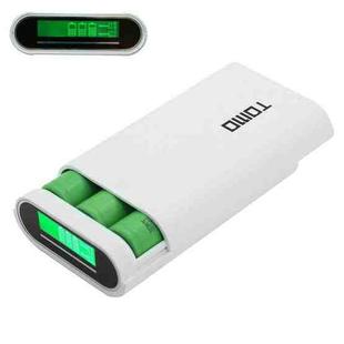 TOMO M3 DIY Charger 3 x 18650 Batteries Power Bank Shell Box with LCD display & 2 USB Output(White)