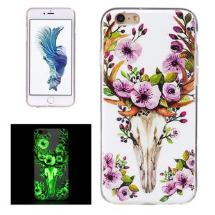 For iPhone 6 Plus & 6s Plus Noctilucent Sika Deer Pattern IMD Workmanship Soft TPU Back Cover Case