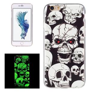 For iPhone 6 Plus & 6s Plus Noctilucent Red Eye Ghost Pattern IMD Workmanship Soft TPU Back Cover Case