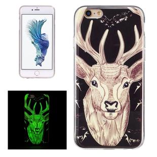 For iPhone 6 Plus & 6s Plus Noctilucent Deer Pattern IMD Workmanship Soft TPU Back Cover Case