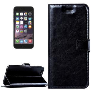 For iPhone 6 Plus & 6s Plus Crazy Horse Texture Horizontal Flip Leather Case with Magnetic Buckle & Holder & Card Slots & Wallet & Photo Frame(Black)