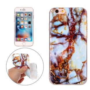 For iPhone 6s Plus & 6 Plus Blue Brown Marble Pattern Soft TPU Protective Case