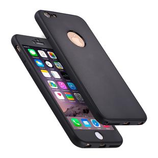 For iPhone 6 Plus & 6s Plus Stylish Lightweight 360 Degree Shockproof Detachable TPU + PC Combination Protective Case (Black)