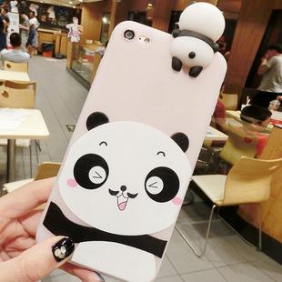 For iPhone 6 Plus & 6s Plus Beard Panda Pattern 3D Lovely Papa Panda Dropproof Protective Back Cover Case