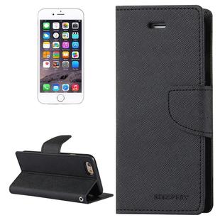 GOOSPERY FANCY DIARY for iPhone 6 Plus & 6s Plus Cross Texture Horizontal Flip Leather Case with Card Slots & Wallet & Holder(Black)