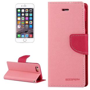 GOOSPERY FANCY DIARY for iPhone 6 Plus & 6s Plus Cross Texture Horizontal Flip Leather Case with Card Slots & Wallet & Holder(Pink)