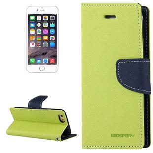 GOOSPERY FANCY DIARY for iPhone 6 Plus & 6s Plus Cross Texture Horizontal Flip Leather Case with Card Slots & Wallet & Holder(Green)