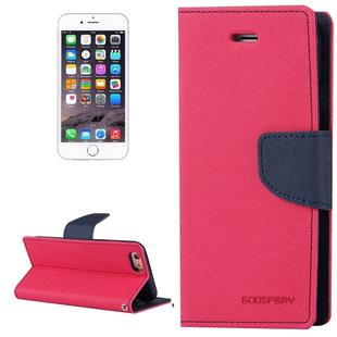 GOOSPERY FANCY DIARY for iPhone 6 Plus & 6s Plus Cross Texture Horizontal Flip Leather Case with Card Slots & Wallet & Holder(Magenta)