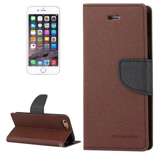 GOOSPERY FANCY DIARY for iPhone 6 Plus & 6s Plus Cross Texture Horizontal Flip Leather Case with Card Slots & Wallet & Holder(Brown)