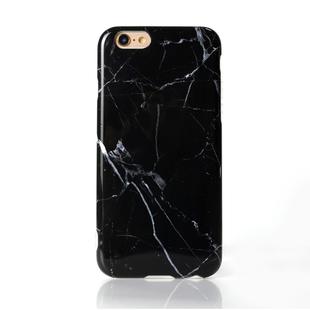 For iPhone 6 Plus & 6s Plus Black Marble Pattern TPU Protective Back Cover Case