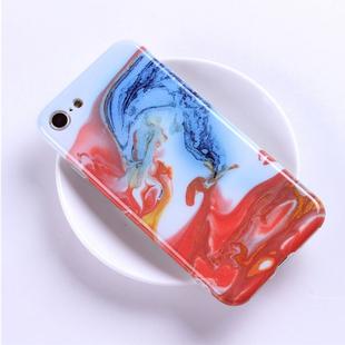 For iPhone 6 Plus & 6s Plus Black Marble Pattern TPU Protective Back Cover Case