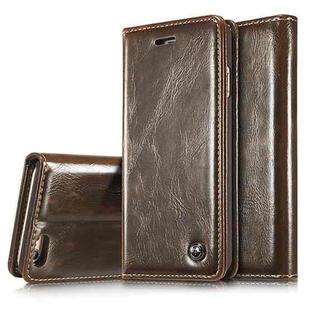 CaseMe-003 for iPhone 6 Plus & 6s Plus PU + PC Business Style Crazy Horse Texture Horizontal Flip Leather Case with Holder & Card Slots & Wallet(Brown)