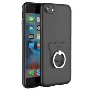 AIQAA For iPhone 6 Plus & 6s Plus TPU One-piece Bear Dropproof Protective case with Ring Holder(Black)