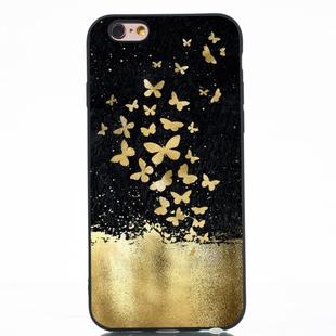 Gold Butterfly Painted Pattern Soft TPU Case for iPhone 6 Plus & 6s Plus