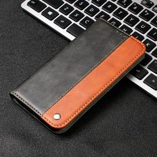 Business Solid Color Stitching Horizontal Flip Leather Case for iPhone 6 Plus, with Holder & Card Slots & Wallet & Lanyard (Brown)