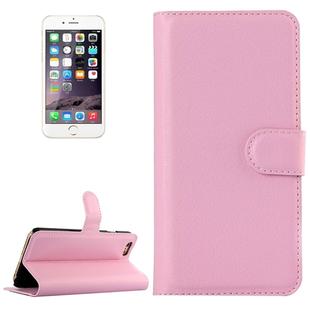 For iPhone 6 & 6s Litchi Texture Horizontal Flip Leather Case with Holder & Card Slots & Wallet(Pink)