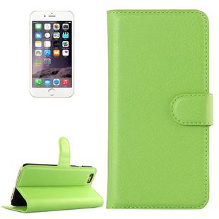 For iPhone 6 & 6s Litchi Texture Horizontal Flip Leather Case with Holder & Card Slots & Wallet(Green)