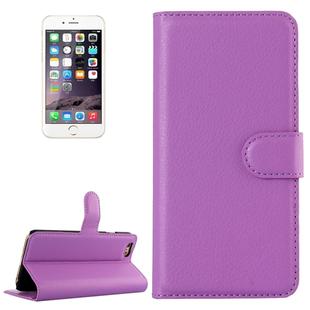 For iPhone 6 & 6s Litchi Texture Horizontal Flip Leather Case with Holder & Card Slots & Wallet(Purple)