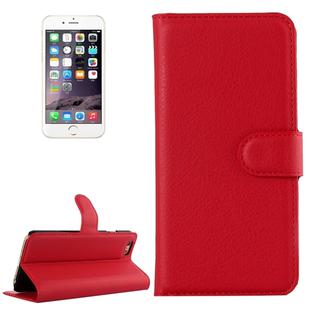 For iPhone 6 & 6s Litchi Texture Horizontal Flip Leather Case with Holder & Card Slots & Wallet(Red)