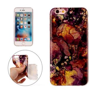 For iPhone 6s Purple Yellow Marble Pattern Soft TPU Protective Case