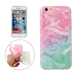 For iPhone 6s Pink Green Marble Pattern Soft TPU Protective Case