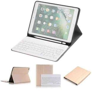 Detachable Bluetooth Keyboard + Horizontal Flip Leather Tablet Case with Holder & Pencil Holder for iPad Pro 9.7 inch, iPad Air, iPad Air 2, iPad 9.7 inch (2017), iPad 9.7 inch (2018) (Gold)