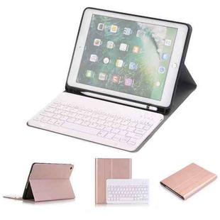 Detachable Bluetooth Keyboard + Horizontal Flip Leather Tablet Case with Holder & Pencil Holder for iPad Pro 9.7 inch, iPad Air, iPad Air 2, iPad 9.7 inch (2017), iPad 9.7 inch (2018) (Rose Gold)