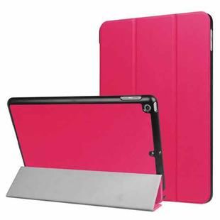 For iPad 9.7 (2018) & iPad 9.7 (2017) Custer Texture Horizontal Flip Leather Case with Three-folding Holder & Sleep / Wake-up Function(Magenta)