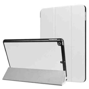 For iPad 9.7 (2018) & iPad 9.7 (2017) Custer Texture Horizontal Flip Leather Case with Three-folding Holder & Sleep / Wake-up Function(White)