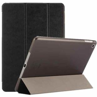 For iPad 9.7 (2018) & iPad 9.7 inch (2017) & iPad Air Silk Texture Horizontal Flip Leather Case with Three-folding Holder(Black)